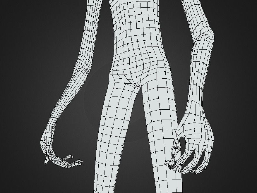 Slender Man Base Model Low-poly 3D model_6