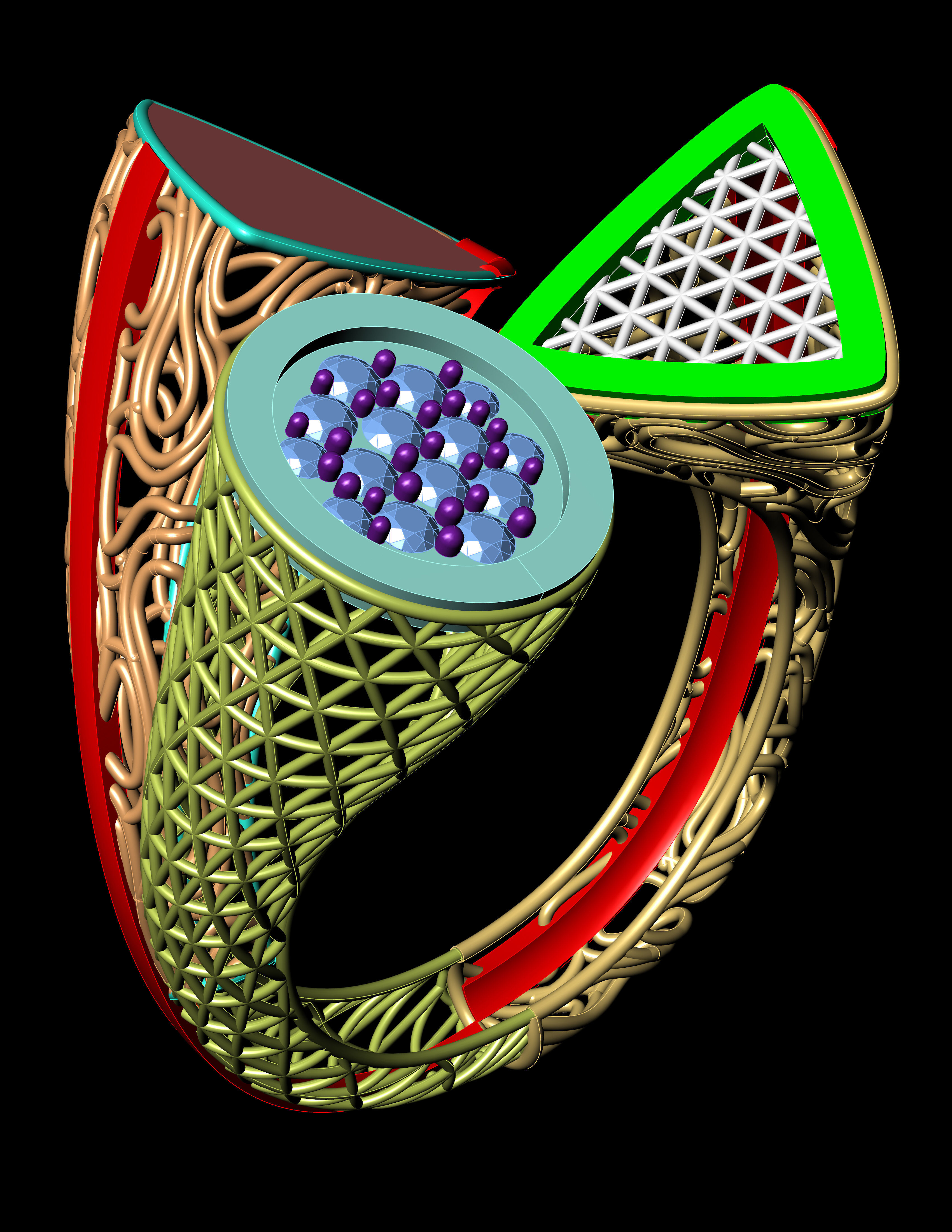 Unique Turkish Ring for Womens 3D Print Model 3D print model_3