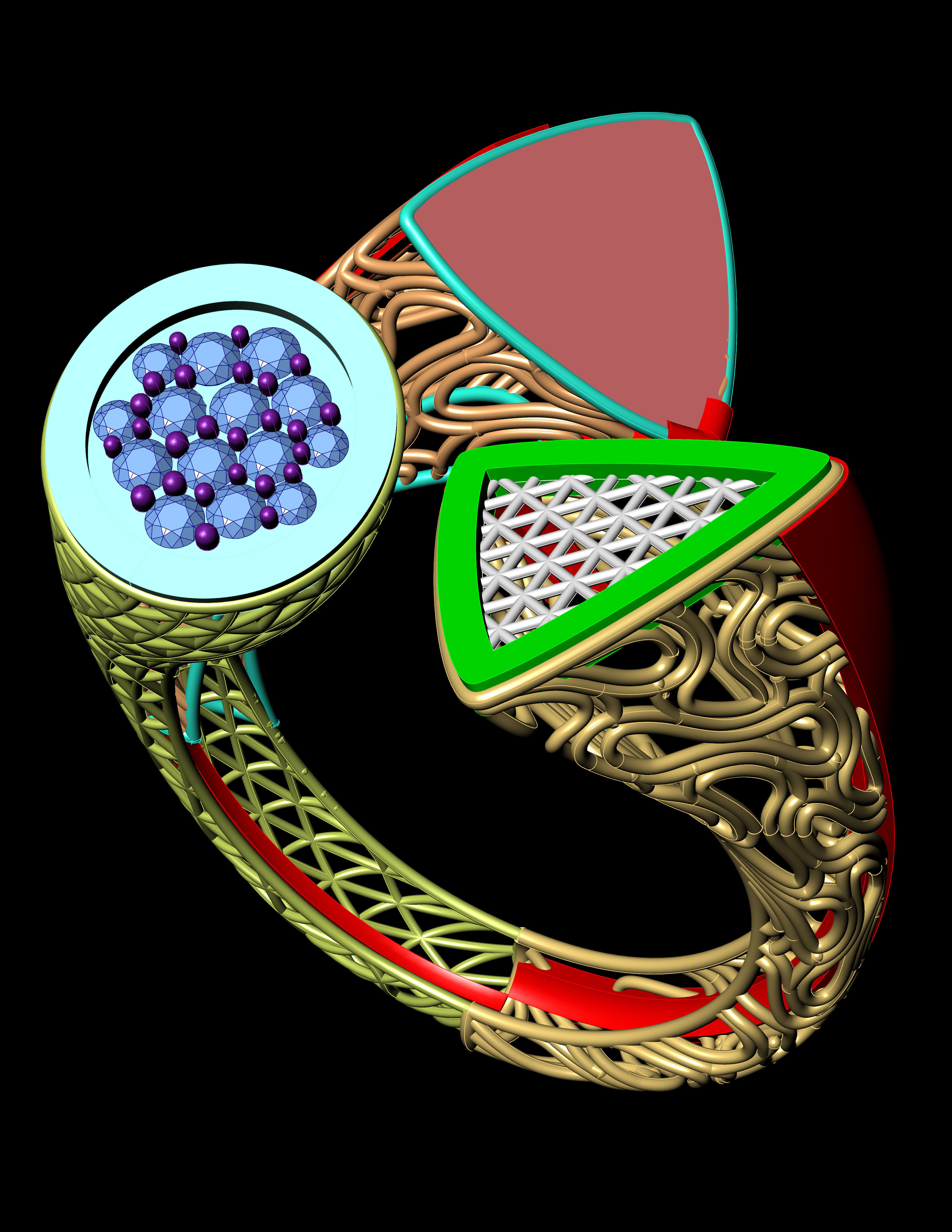 Unique Turkish Ring for Womens 3D Print Model 3D print model_2