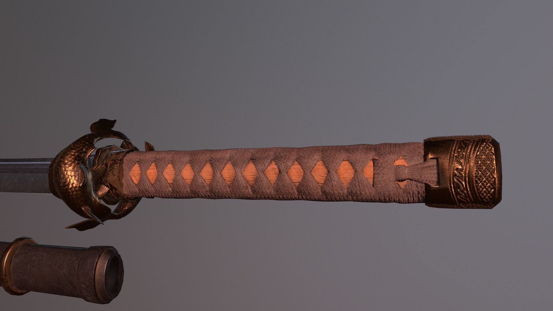 Katana Low-poly 3D model_2