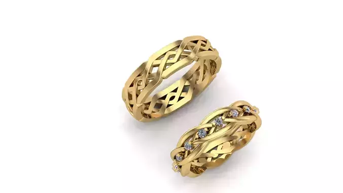 Par de aliancas trancadas