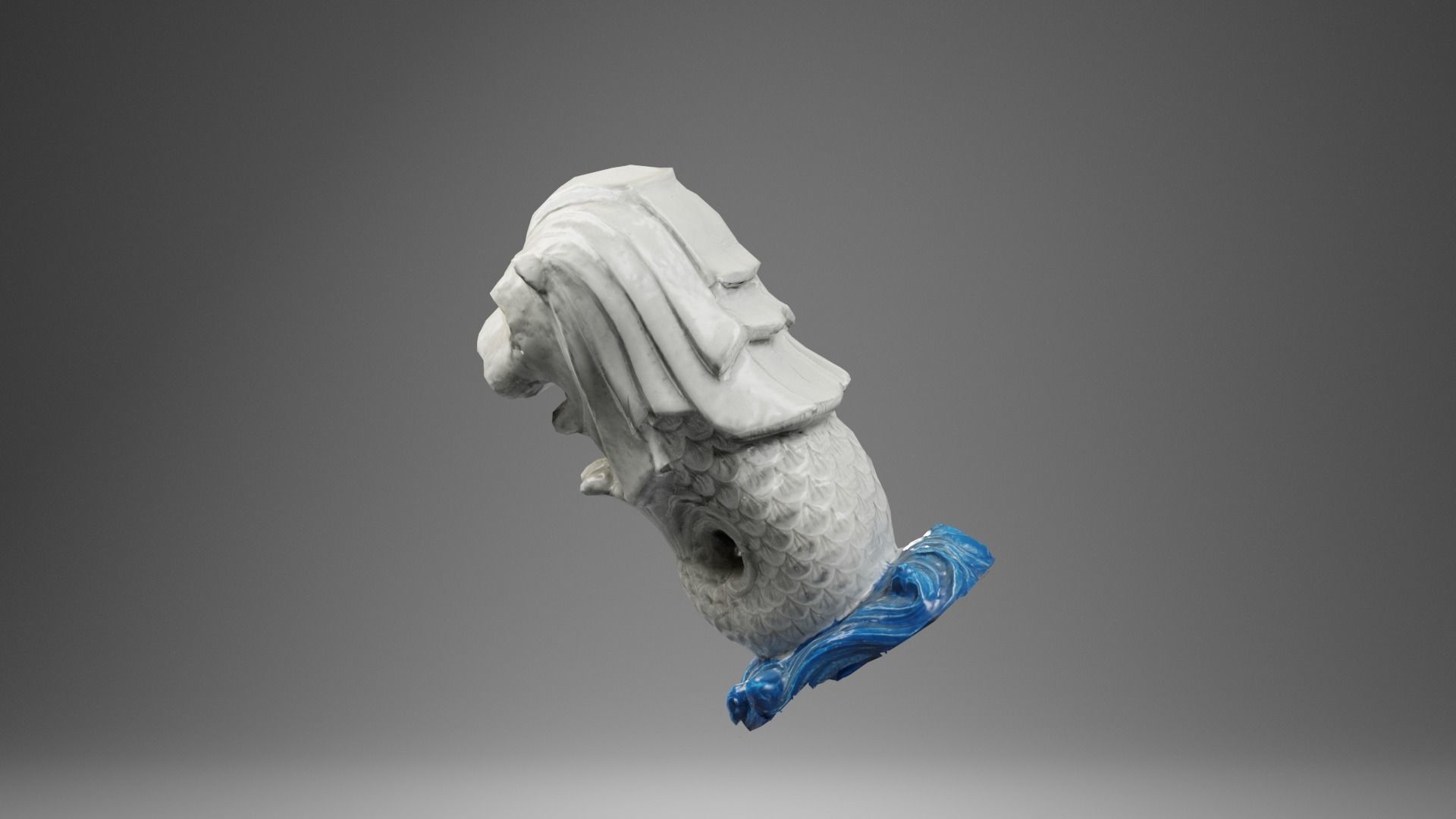 Merlion  High poly and Low poly  PBR Low-poly 3D model_1