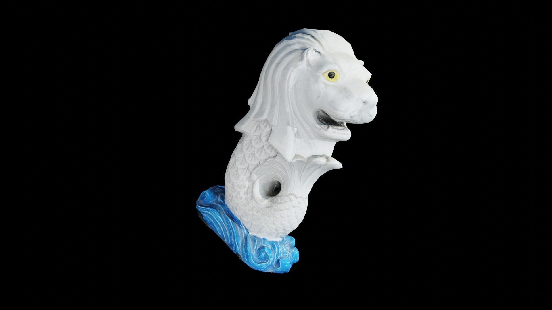 Merlion  High poly and Low poly  PBR Low-poly 3D model_4