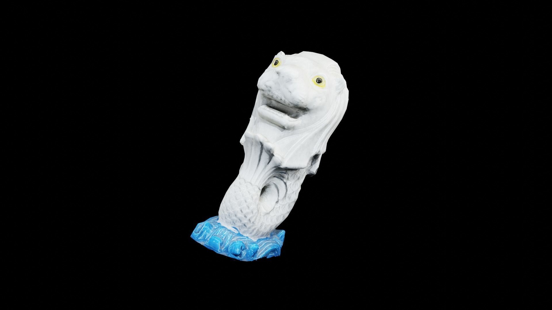 Merlion  High poly and Low poly  PBR Low-poly 3D model_3