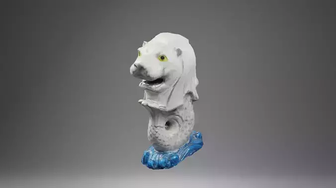 Merlion  High poly and Low poly  PBR Low-poly 3D model