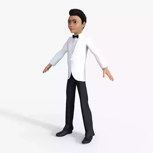 Cartoon man in suit Rigged
