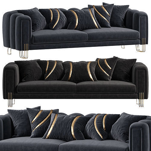  Almira Fabric Velvet Sof 3D model