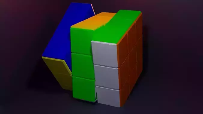 Rubikscube scrambled and unscrambled with animation