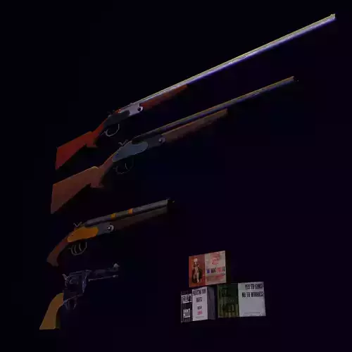 PACK Old West Gun Low-poly 3D model