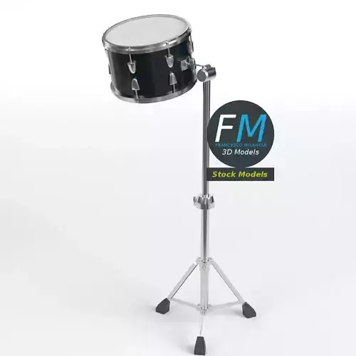 Rack tom drum mounted to a stand