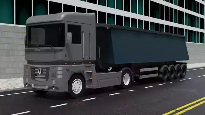 TRUCK Renault MAGNUM 520 Grain-trailer READY FOR SUBDIV