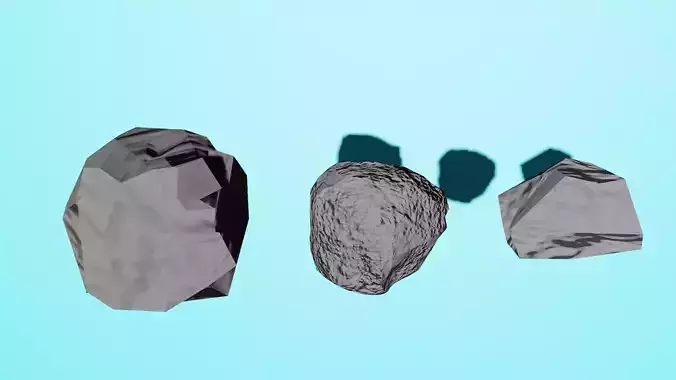 low-poly rocks three