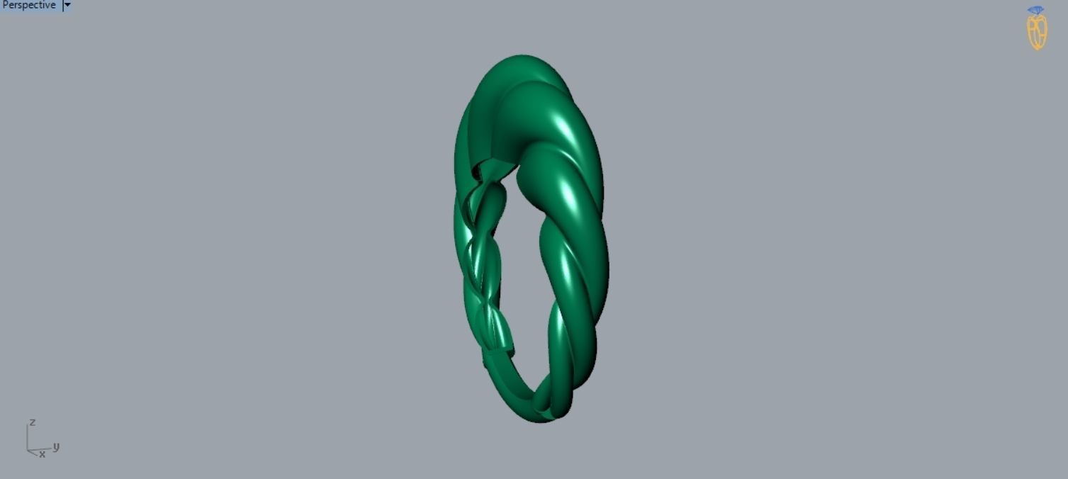 twisted Ring R 198 3D print model_7