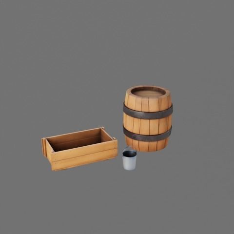 Farm prop pack - stylized Low-poly 3D model_105