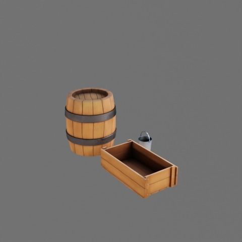 Farm prop pack - stylized Low-poly 3D model_107