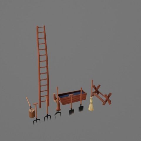 Farm prop pack - stylized Low-poly 3D model_111
