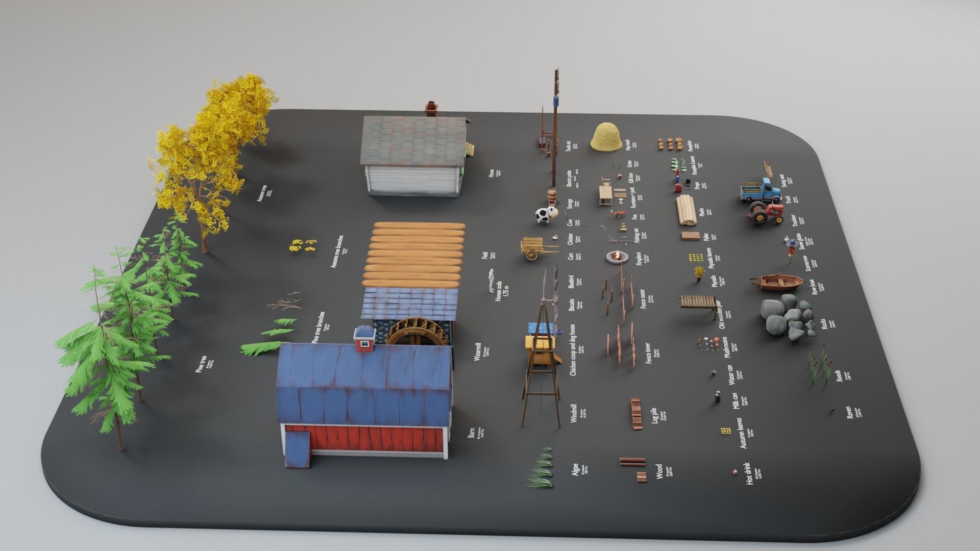 Farm prop pack - stylized Low-poly 3D model_5