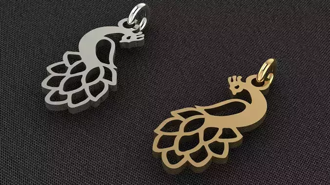 Peacock earrings or pendant 