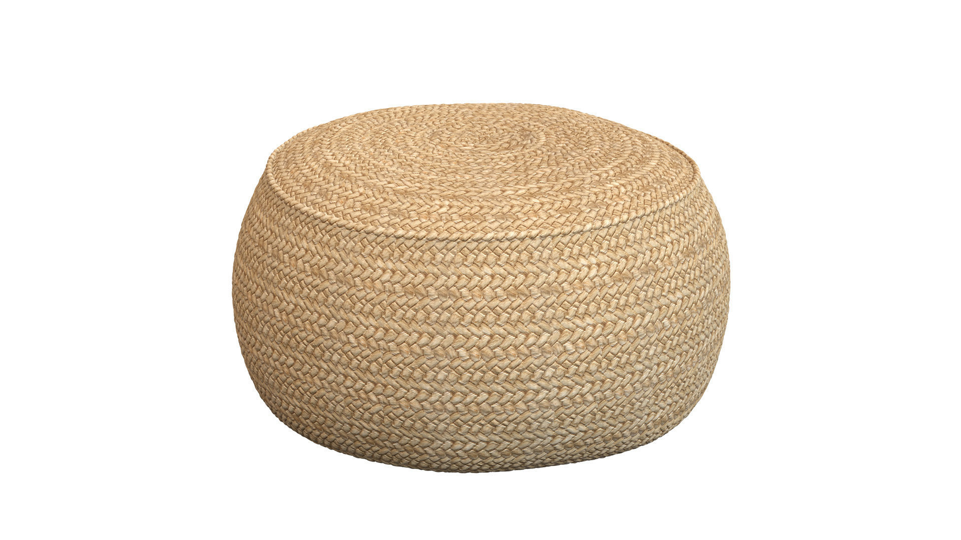 The Raffia Flores Pouffe round Natural 3D model_5