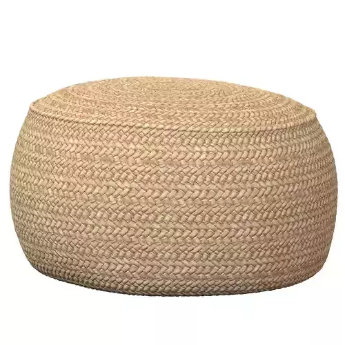 The Raffia Flores Pouffe round Natural