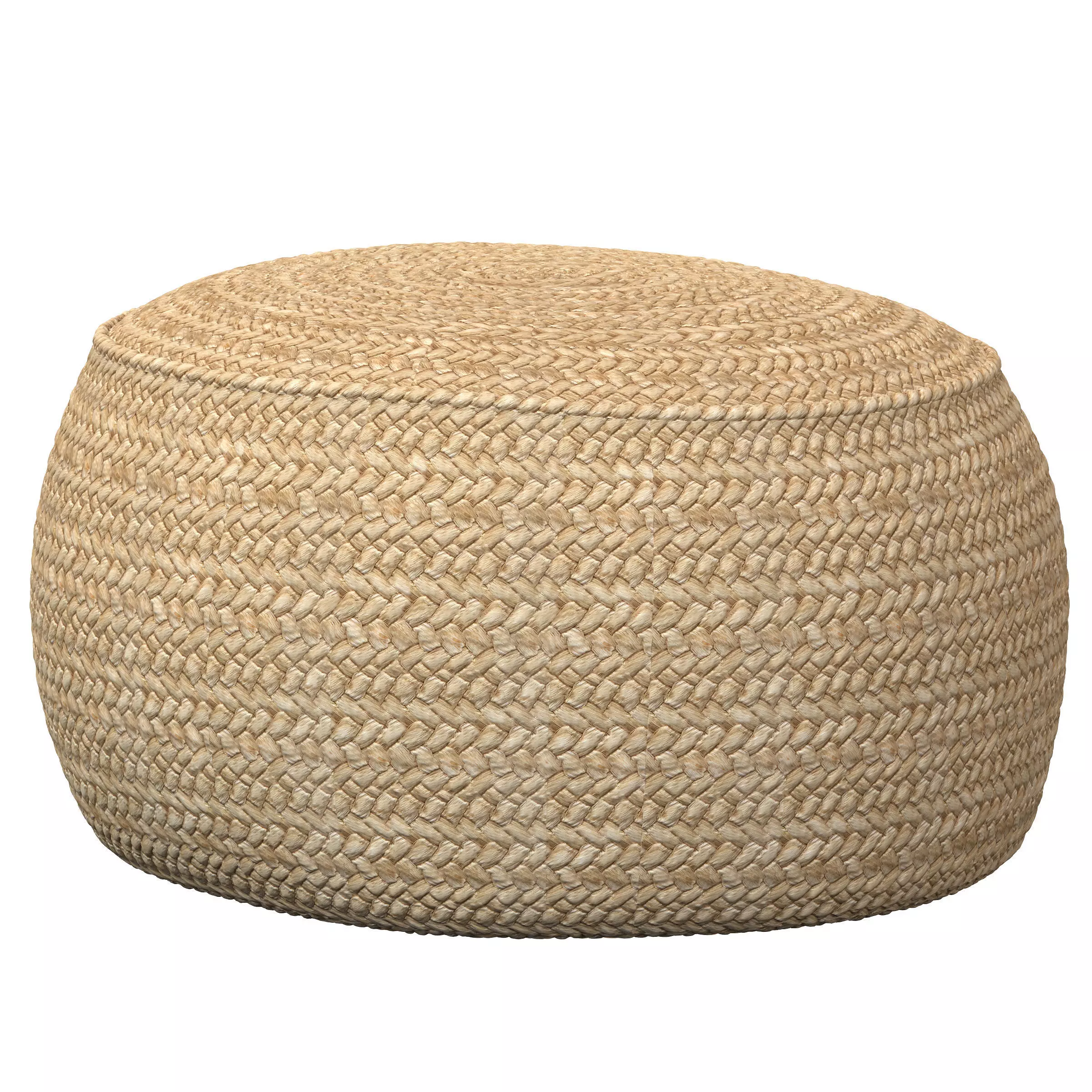 The Raffia Flores Pouffe round Natural 3D model_0