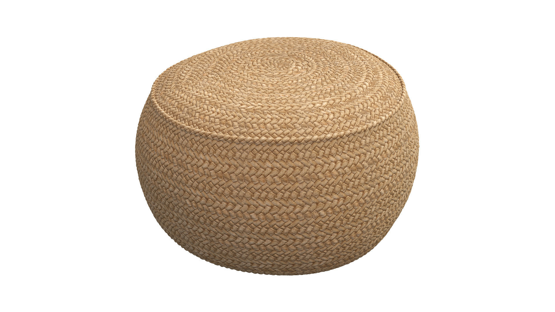 The Raffia Flores Pouffe round Natural 3D model_3