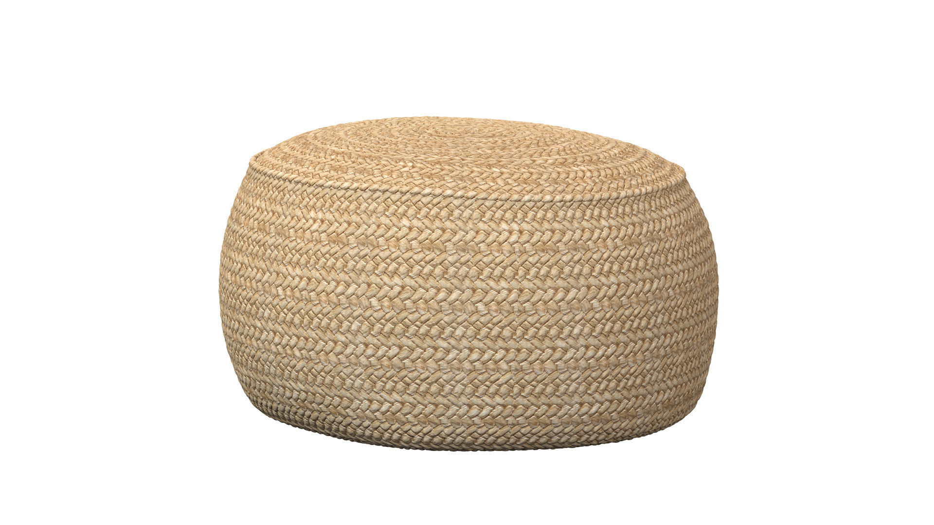 The Raffia Flores Pouffe round Natural 3D model_1