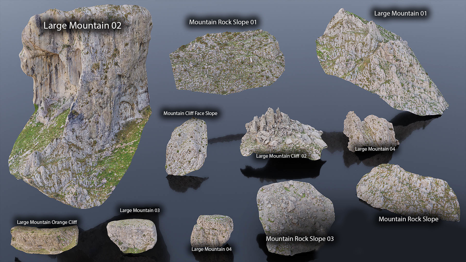 Big Mountain Cliff Rock Pack 3D Model Collection_38