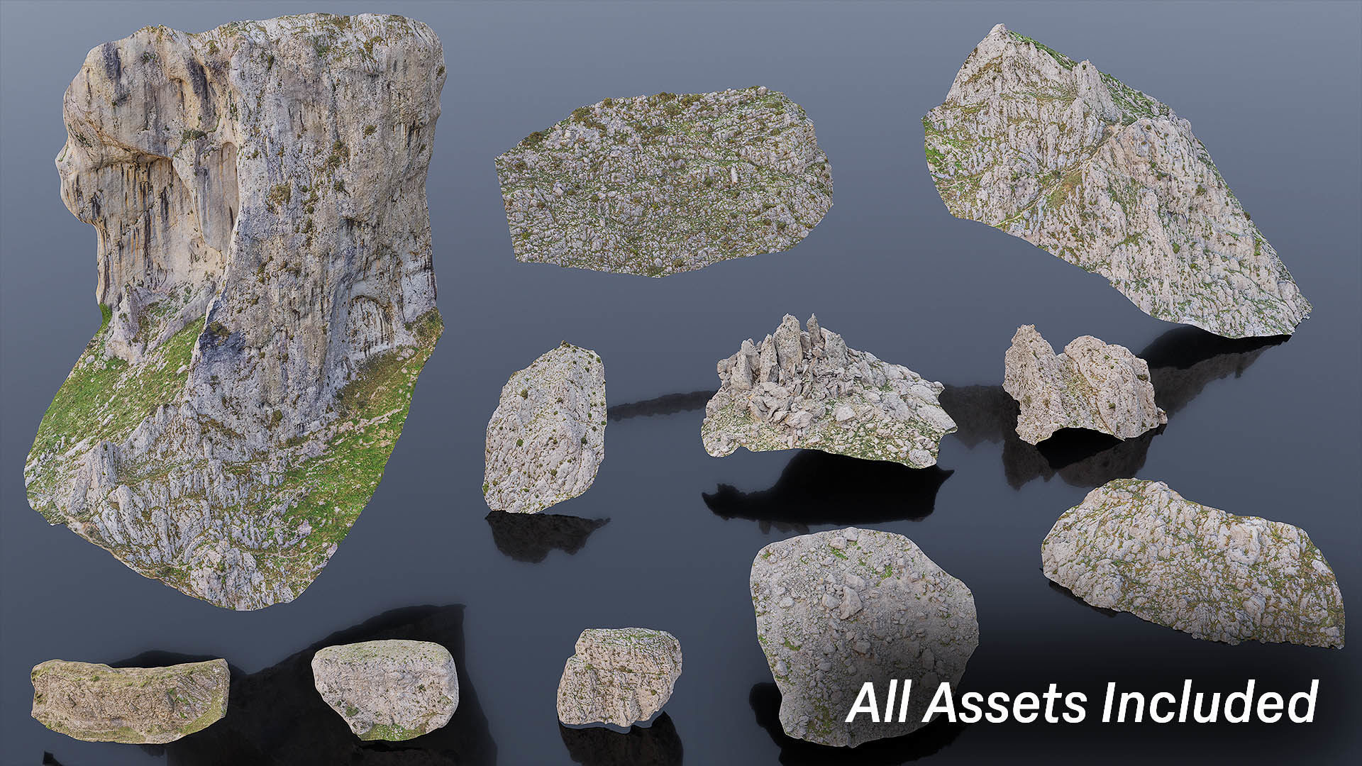 Big Mountain Cliff Rock Pack 3D Model Collection_1