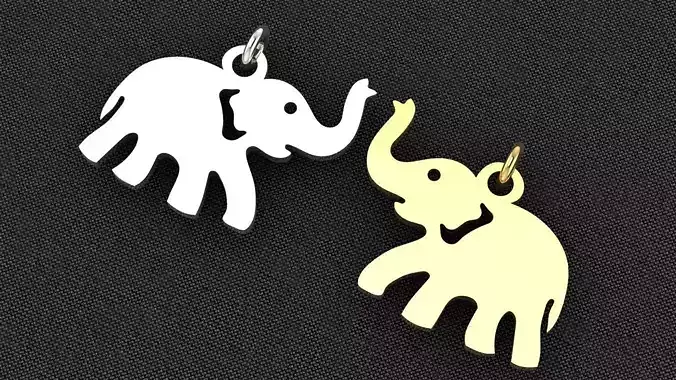 Elephant earrings or pendant