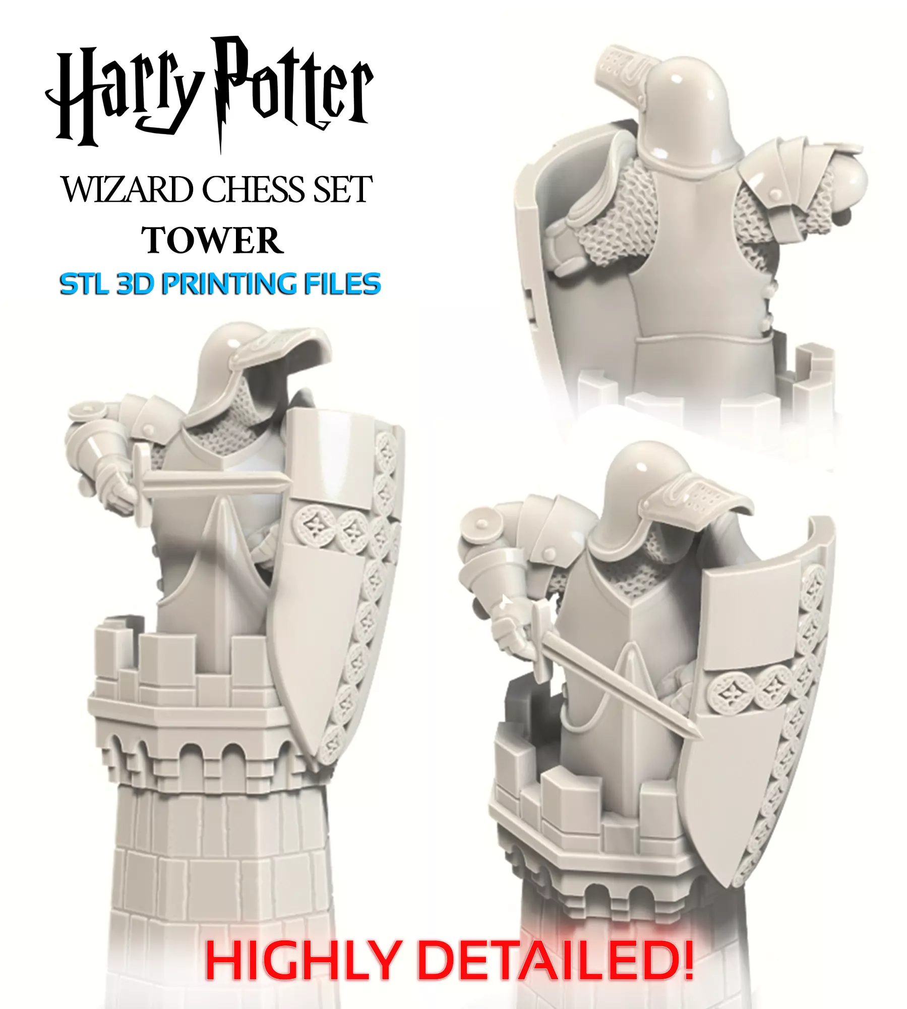 HARRY POTTER WIZARD CHESS SET - TOWER 3D print model