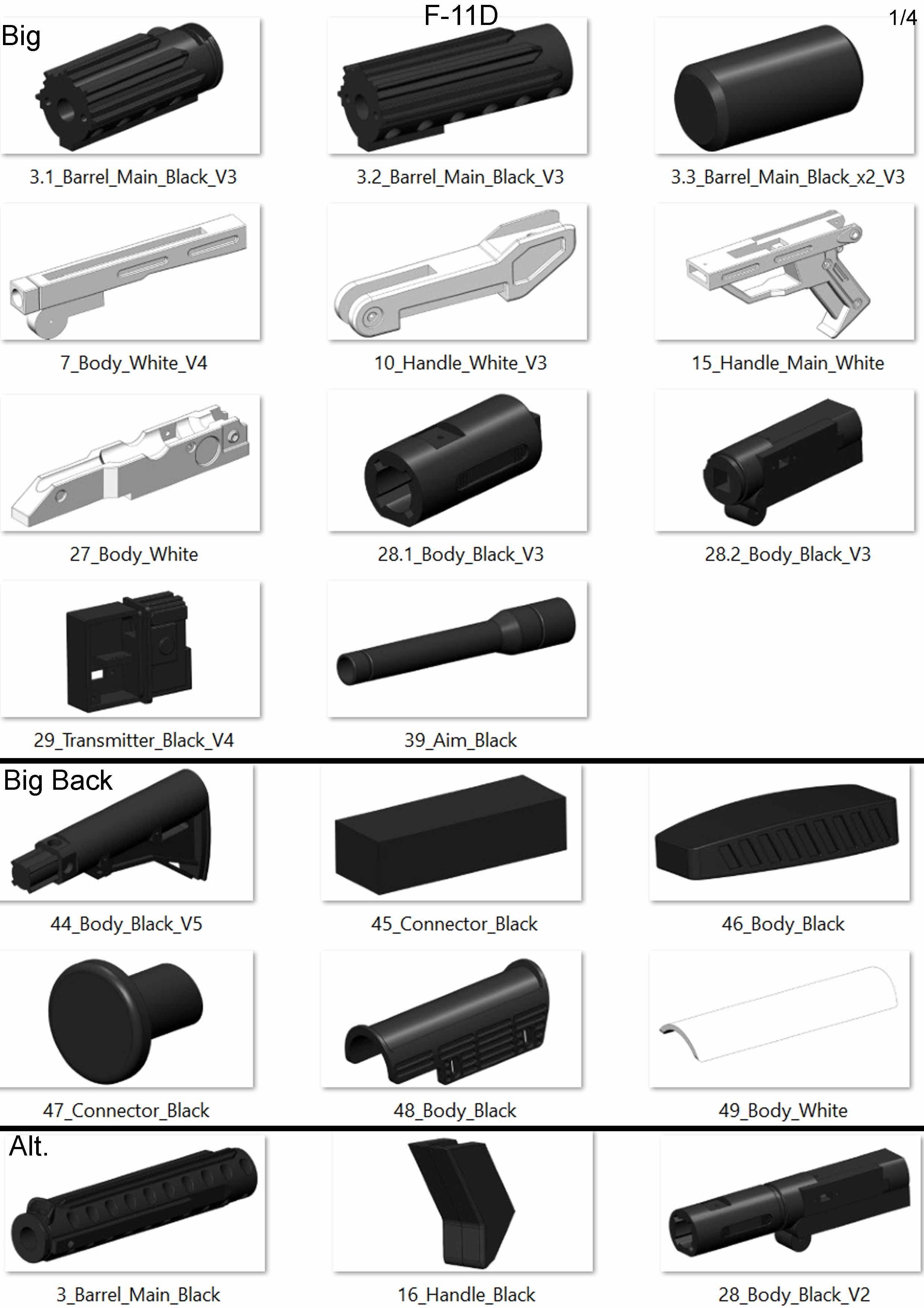  F-11D Blaster - Star Wars - Commercial - Printable - STL 3D print model_12