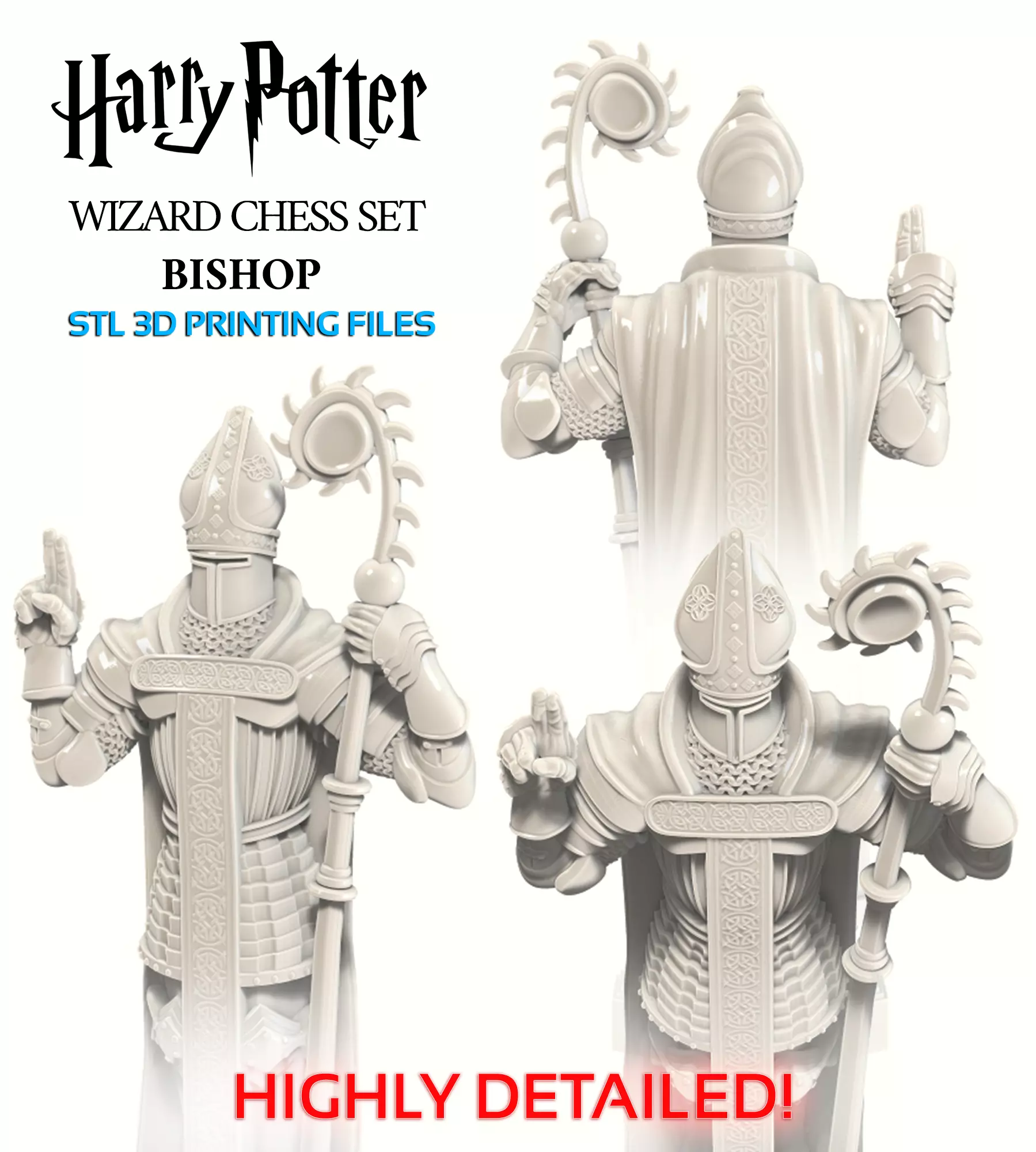 HARRY POTTER WIZARD CHESS SET - BISHOP 3D print model_0