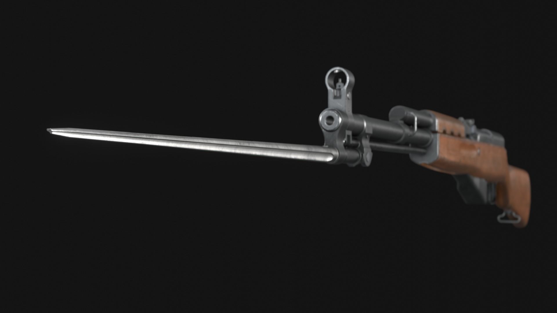 SKS - Type 56 Carbine - Game Asset Low-poly 3D model_11