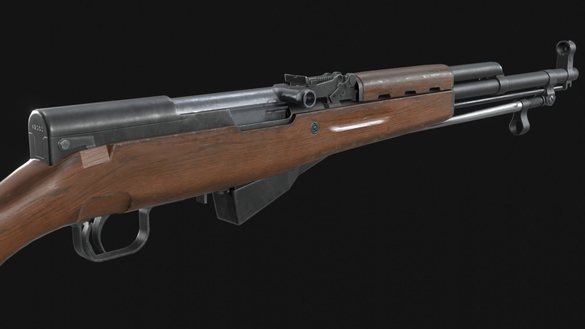 SKS - Type 56 Carbine - Game Asset Low-poly 3D model_6