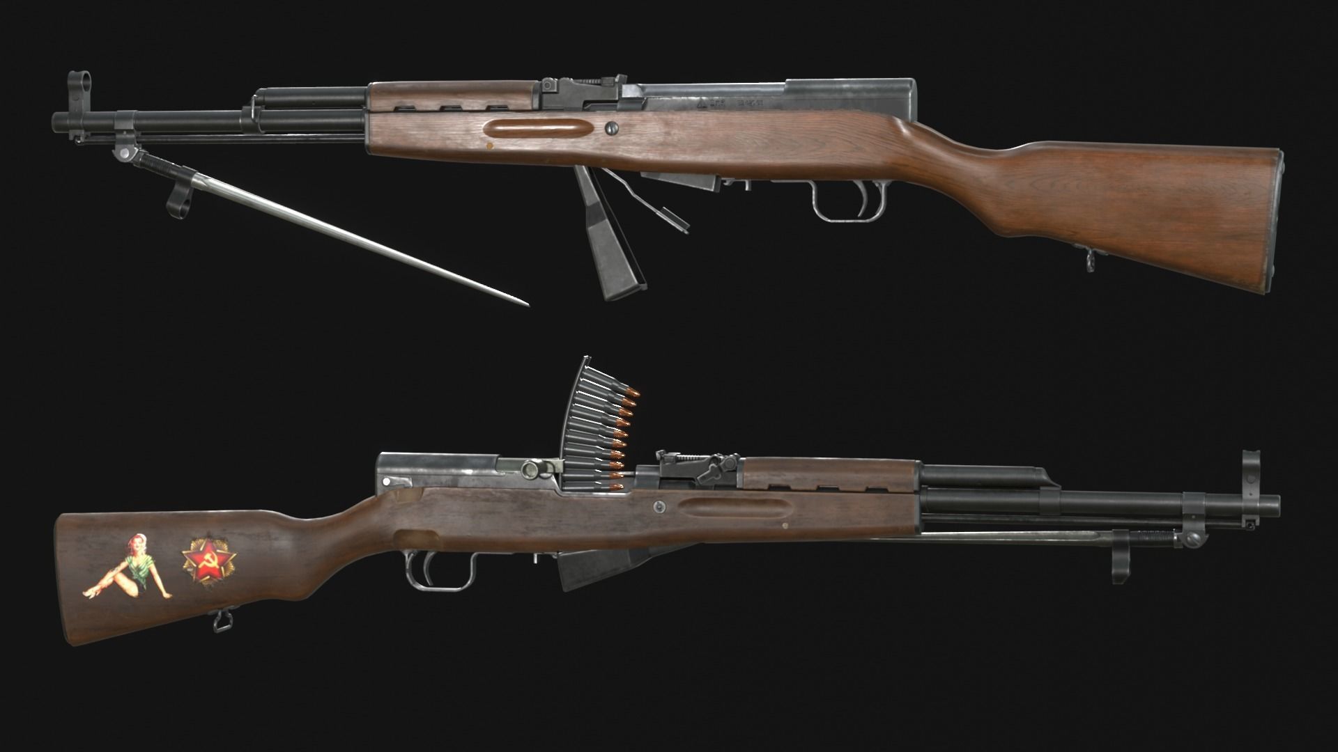 SKS - Type 56 Carbine - Game Asset Low-poly 3D model_2