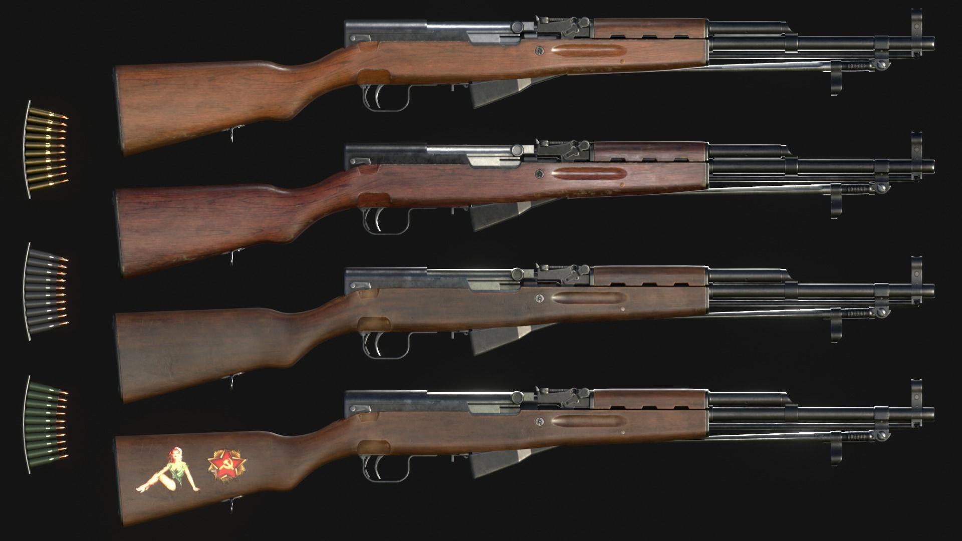 SKS - Type 56 Carbine - Game Asset Low-poly 3D model_4