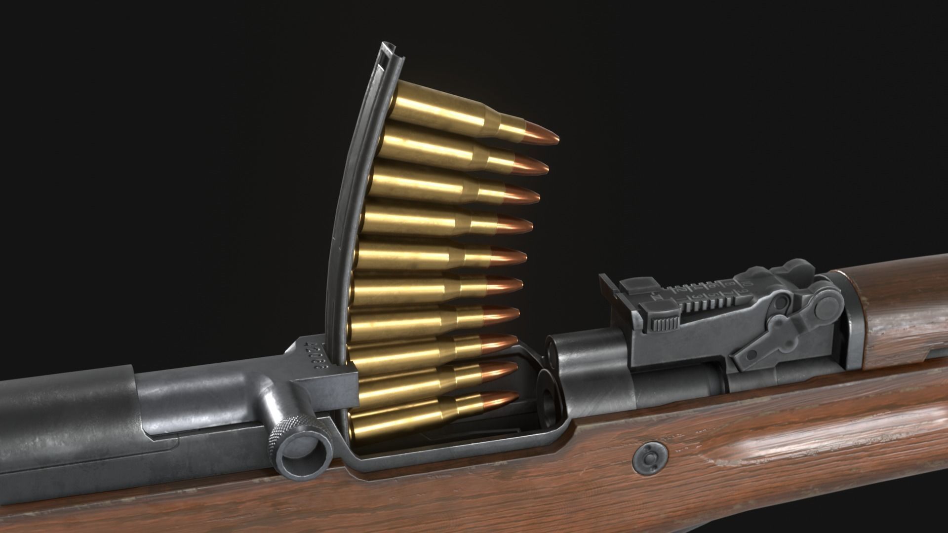 SKS - Type 56 Carbine - Game Asset Low-poly 3D model_12
