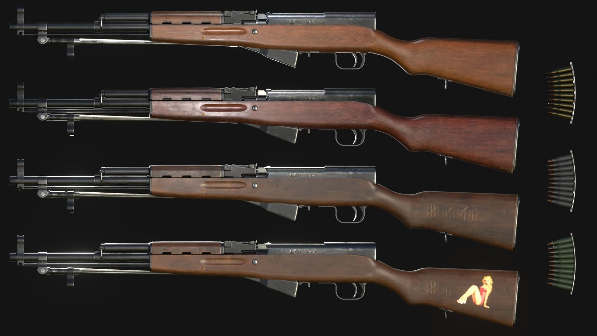 SKS - Type 56 Carbine - Game Asset Low-poly 3D model_3