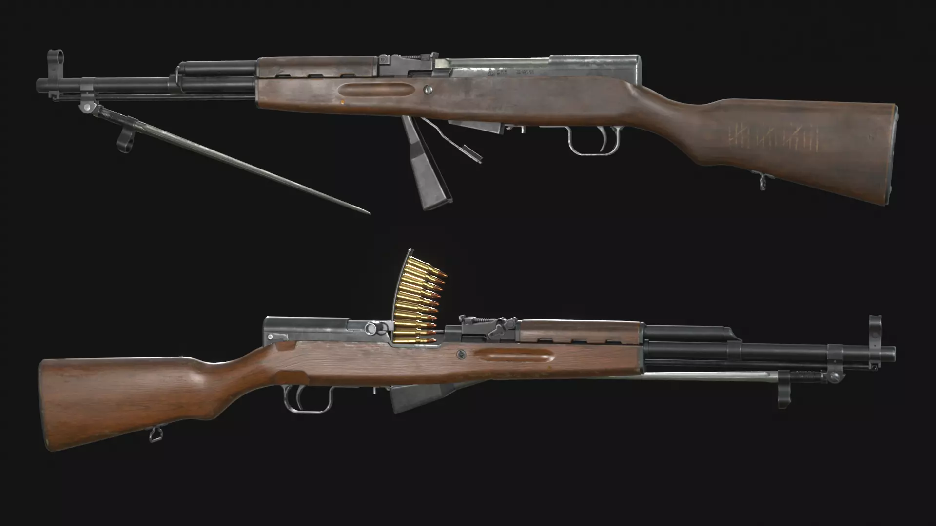 SKS - Type 56 Carbine - Game Asset Low-poly 3D model_0