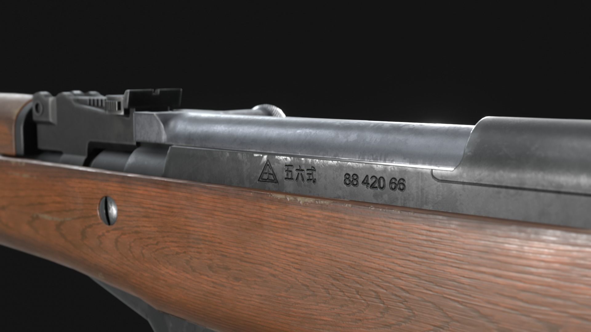SKS - Type 56 Carbine - Game Asset Low-poly 3D model_7
