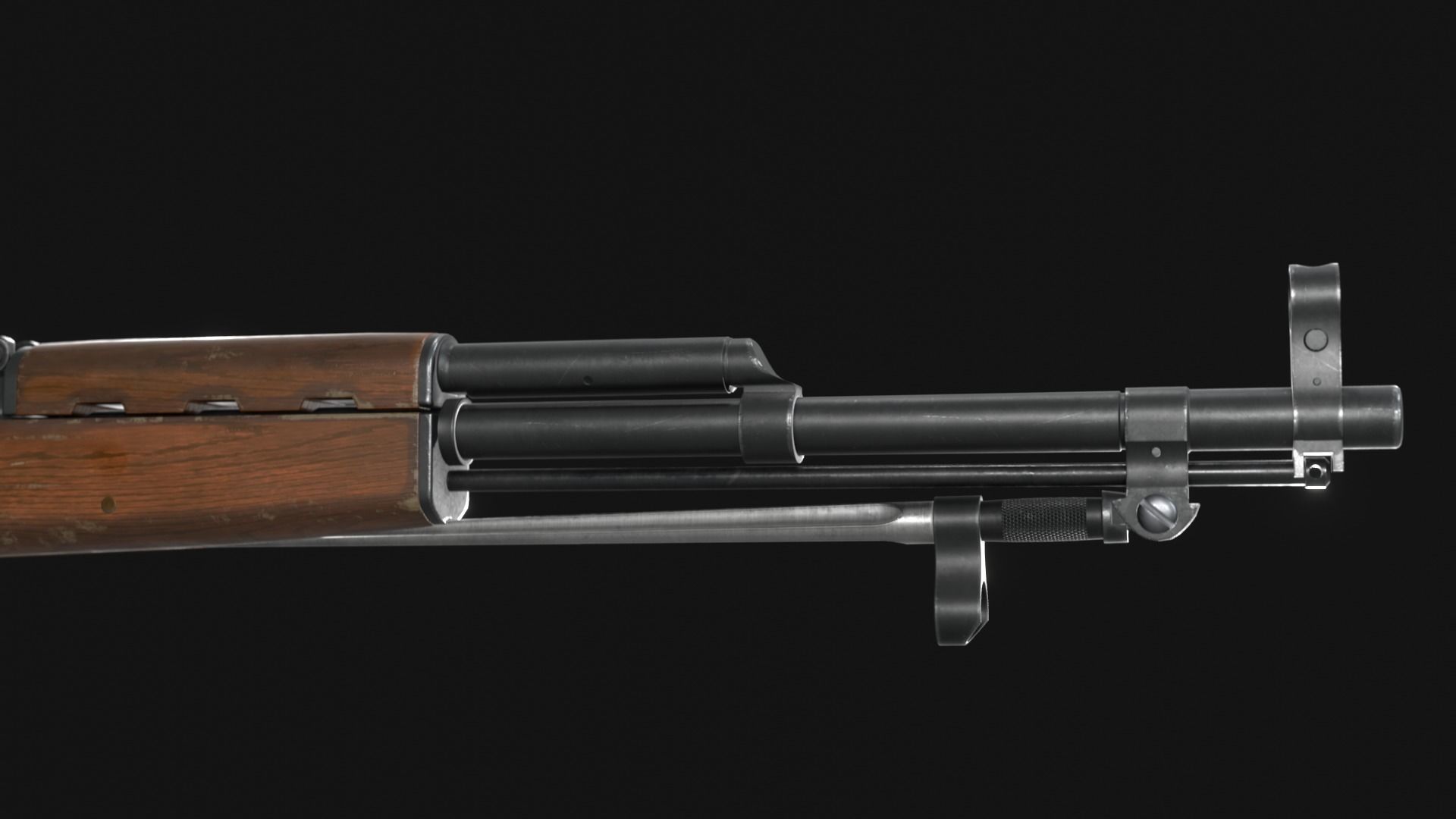 SKS - Type 56 Carbine - Game Asset Low-poly 3D model_10