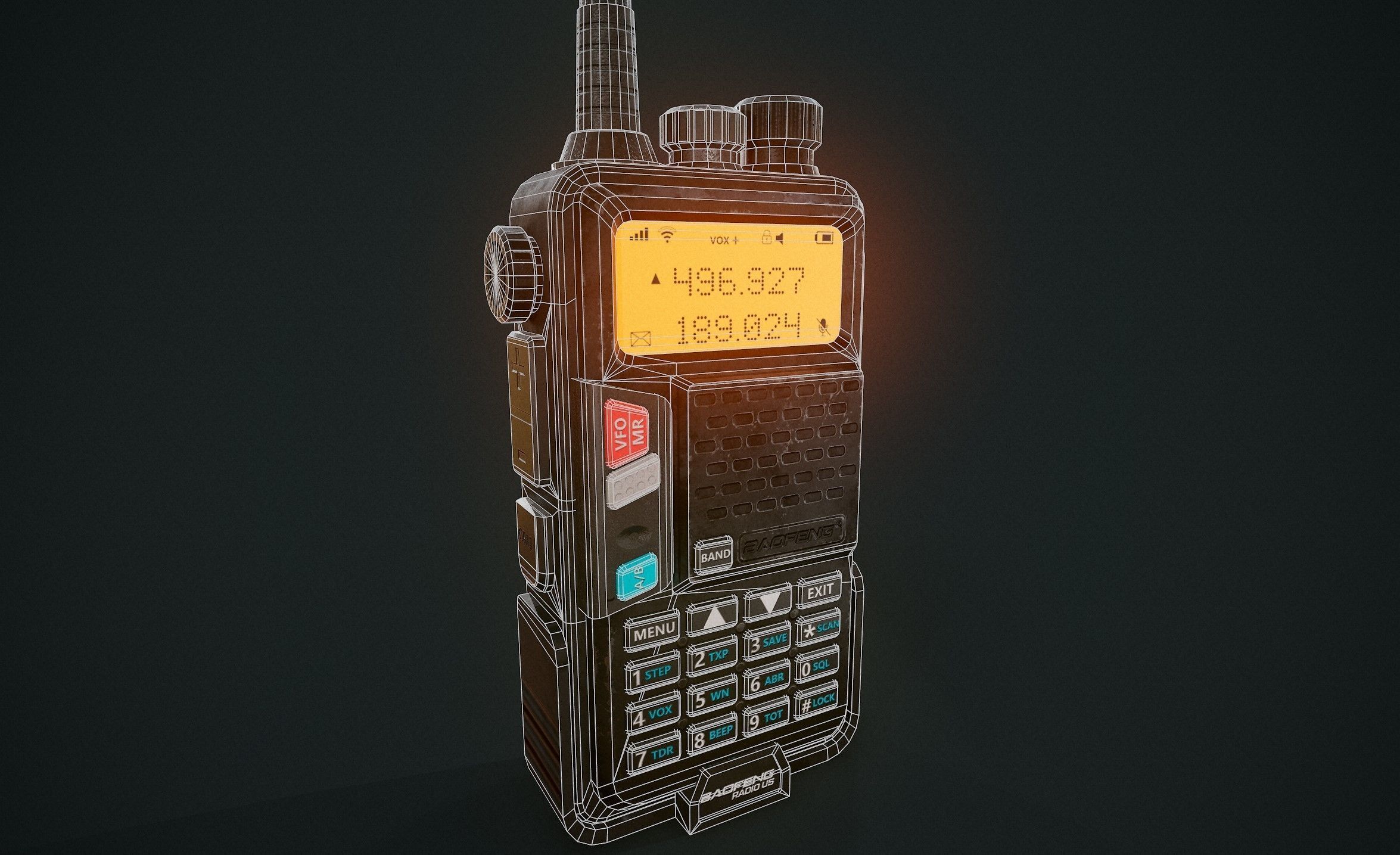 Game ready Walkie Talkie  Low-poly 3D model_9