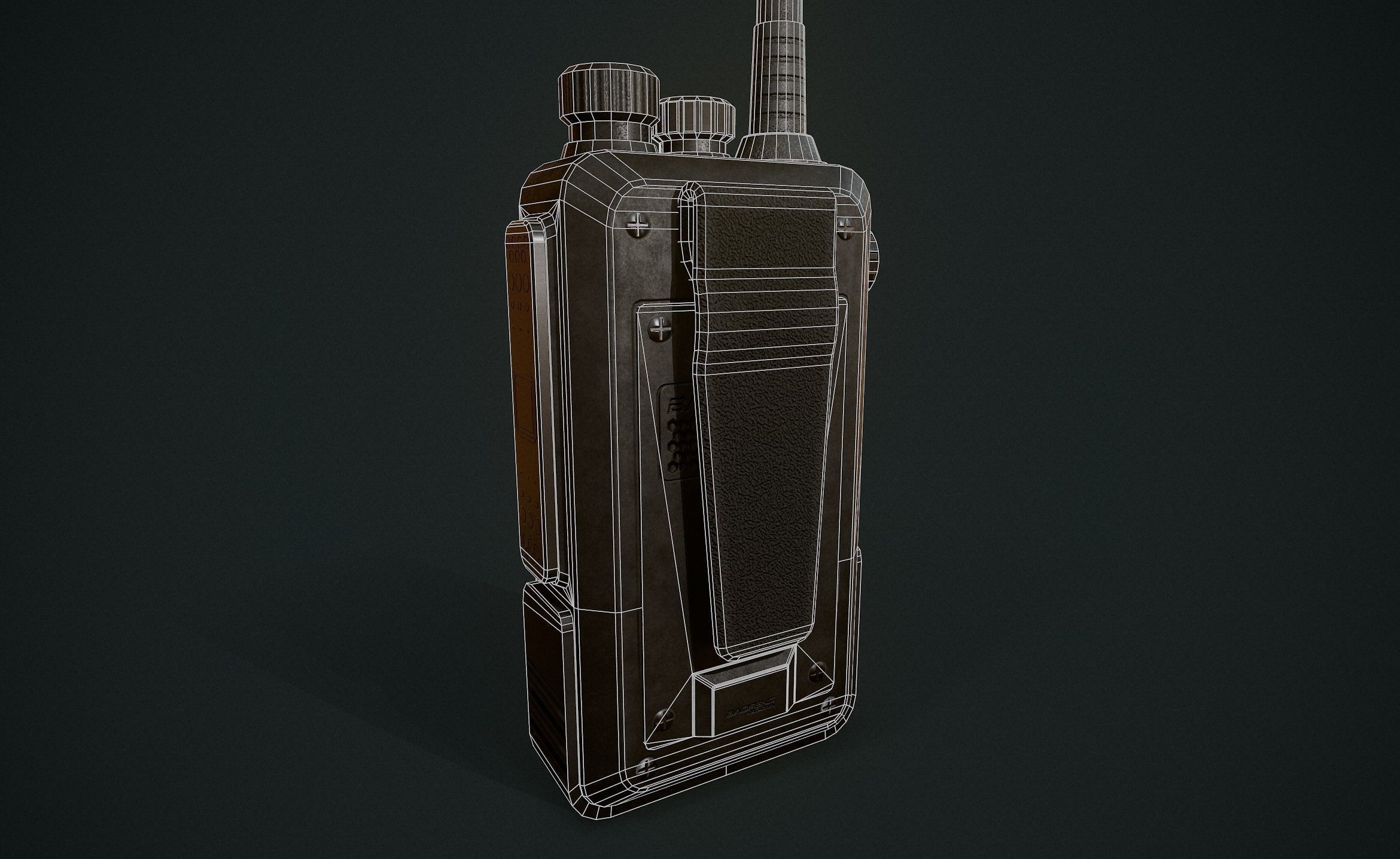 Game ready Walkie Talkie  Low-poly 3D model_11