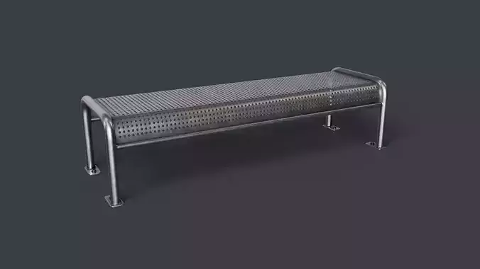 Metal Modern Bench 27 PBR Game Ready