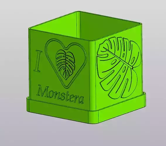 Planter I love monstera  3D print model