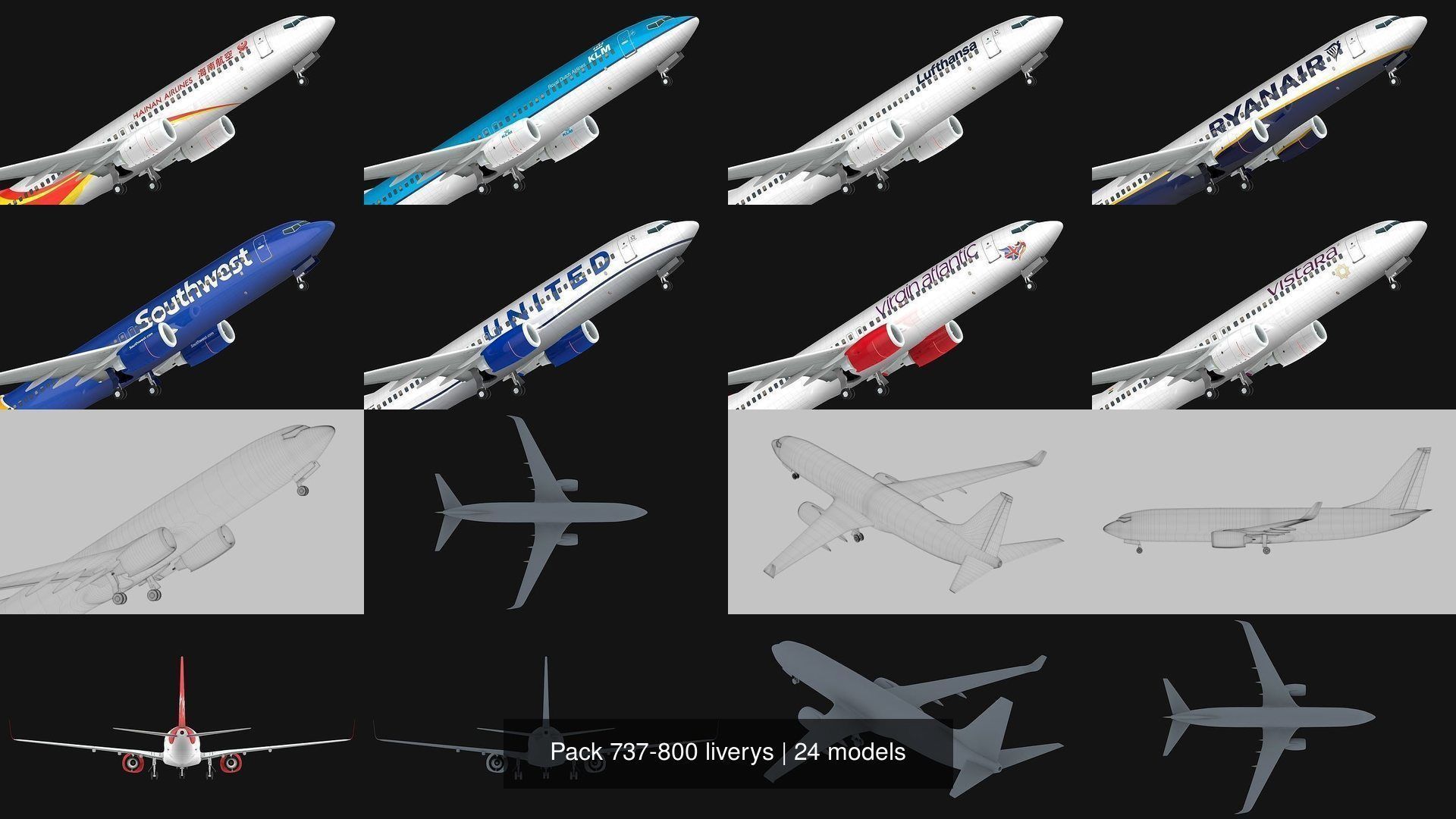 Pack 737-800 liverys 3D Model Collection_2