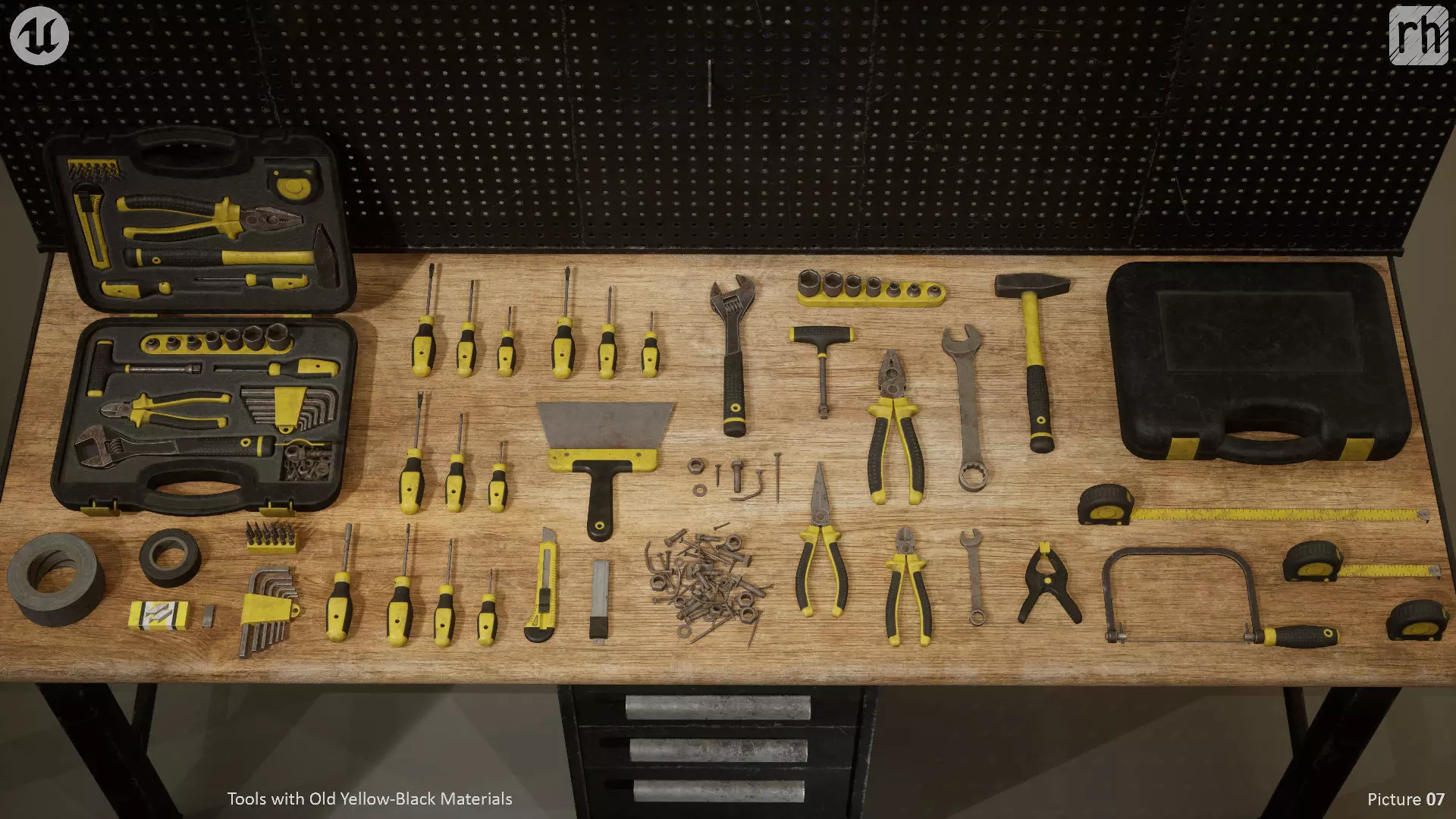 Workbench Hand Tools PBR Game-Ready Vol 1 Low-poly 3D model_8