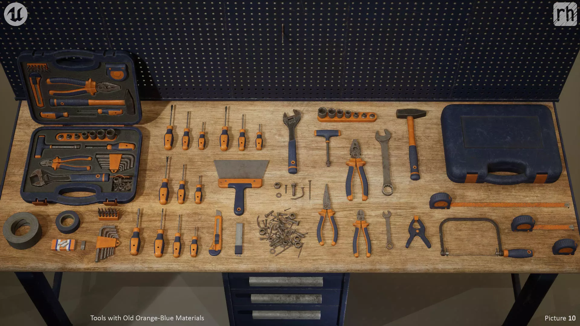 Workbench Hand Tools PBR Game-Ready Vol 1 Low-poly 3D model_11