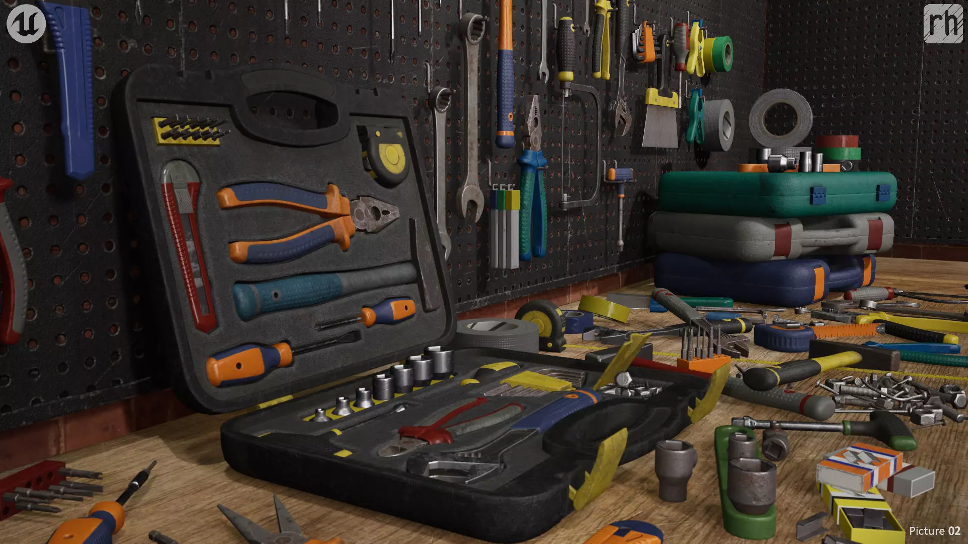 Workbench Hand Tools PBR Game-Ready Vol 1 Low-poly 3D model_3